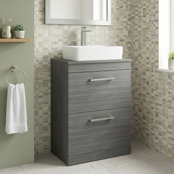 Delphi Horizon 600mm 2-Drawer Floor Standing Countertop Vanity Unit | Product Image