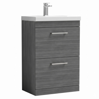 Delphi Horizon 600mm 2-Drawer Floor Standing Vanity Unit (inc Basin) | Product Image