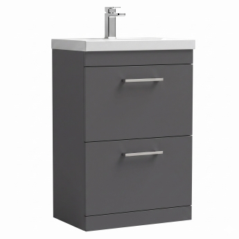 Delphi Horizon 600mm 2-Drawer Floor Standing Vanity Unit (inc Basin) | Product Image