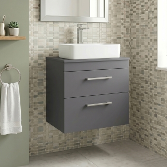 Delphi Horizon 600mm 2-Drawer Wall Hung Countertop Vanity Unit | Product Image