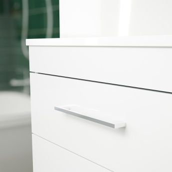 Delphi Horizon Gloss White 600mm 2-Drawer Wall Hung Countertop Vanity Unit | Product Image