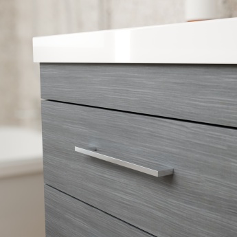 Delphi Horizon Anthracite Woodgrain 600mm 2-Drawer Wall Hung Vanity Unit (inc Basin) | Product Image