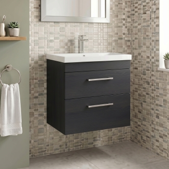 Delphi Horizon 600mm 2-Drawer Wall Hung Vanity Unit (inc Basin) | Product Image