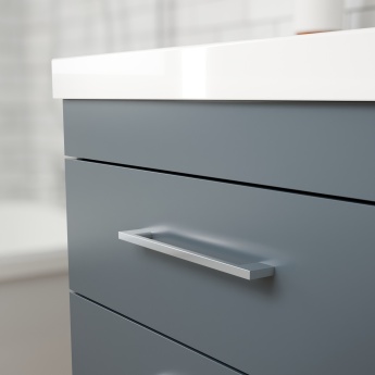 Delphi Horizon Gloss Grey 600mm 2-Drawer Wall Hung Vanity Unit (inc Basin) | Product Image