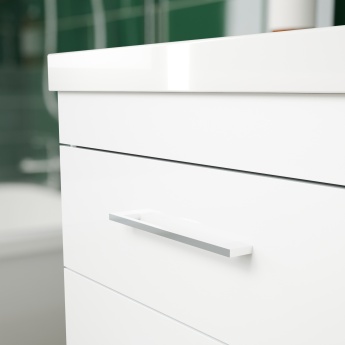 Delphi Horizon Gloss White 600mm 2-Drawer Wall Hung Vanity Unit (inc Basin) | Product Image