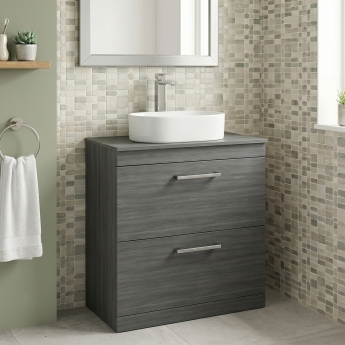 Delphi Horizon 800mm 2-Drawer Floor Standing Countertop Vanity Unit | Product Image