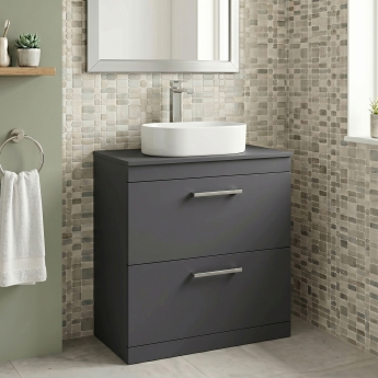Delphi Horizon 800mm 2-Drawer Floor Standing Countertop Vanity Unit | Product Image