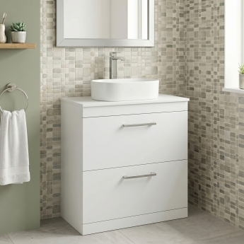 Delphi Horizon 800mm 2-Drawer Floor Standing Countertop Vanity Unit | Product Image