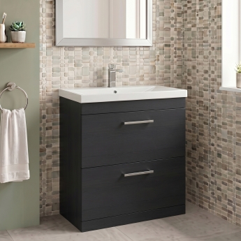 Delphi Horizon 800mm 2-Drawer Floor Standing Vanity Unit (inc Basin) | Product Image
