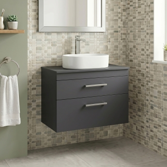 Delphi Horizon 800mm 2-Drawer Wall Hung Countertop Vanity Unit | Product Image