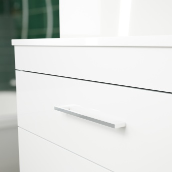 Delphi Horizon Gloss White 800mm 2-Drawer Wall Hung Countertop Vanity Unit | Product Image