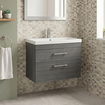 Delphi Horizon 800mm 2-Drawer Wall Hung Vanity Unit (inc Basin) | Product Image