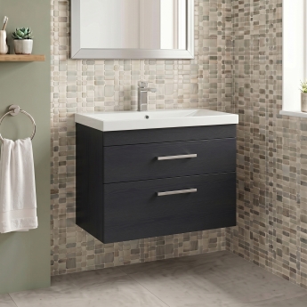 Delphi Horizon 800mm 2-Drawer Wall Hung Vanity Unit (inc Basin) | Product Image