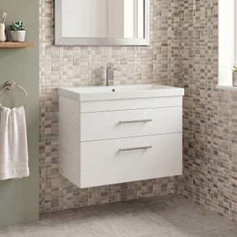 Delphi Horizon 800mm 2-Drawer Wall Hung Vanity Unit (inc Basin) | Product Image