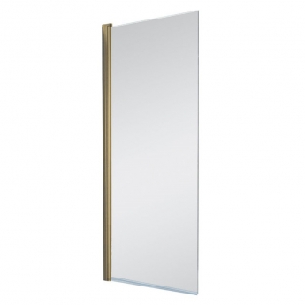 Delphi Inspire Brushed Brass Square Bath Screen 1400mm H x 800mm W - 6mm Glass