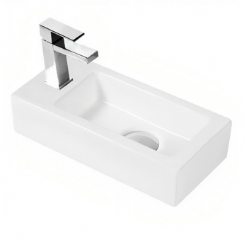 Delphi Insu Wall Hung Right Handed Basin 365mm Wide - 1 Tap Hole