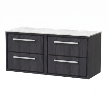 Delphi Lodge 1200mm 4-Drawer Wall Hung White Marble Countertop Vanity Unit | Product Image