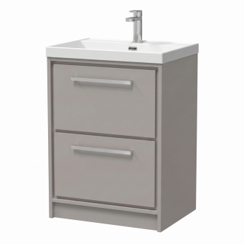 Delphi Lodge 600mm 2-Drawer Floor Standing Vanity Unit (inc Ceramic Basin) | Product Image