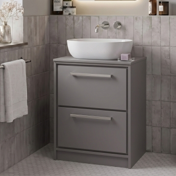 Delphi Lodge 600mm 2-Drawer Floor Standing Countertop Vanity Unit | Product Image