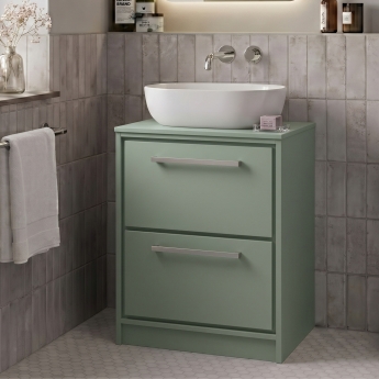 Delphi Lodge 600mm 2-Drawer Floor Standing Countertop Vanity Unit | Product Image