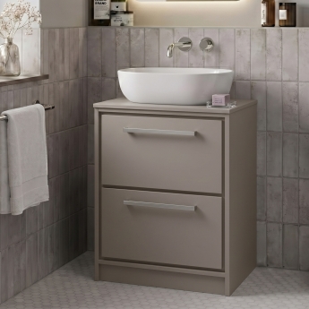 Delphi Lodge 600mm 2-Drawer Floor Standing Countertop Vanity Unit | Product Image