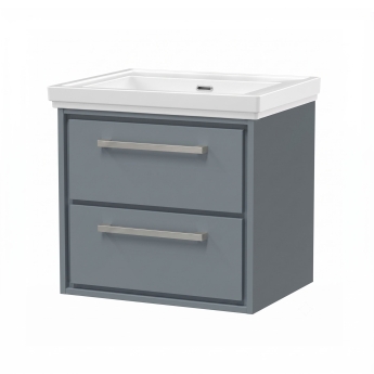 Delphi Lodge Coastal Grey 600mm 2-Drawer Wall Hung Vanity Unit (inc 0TH Classic Basin) | Product Image