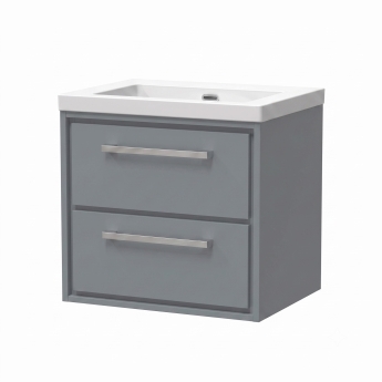 Delphi Lodge Coastal Grey 600mm 2-Drawer Wall Hung Vanity Unit (inc 0TH Modern Basin) | Product Image