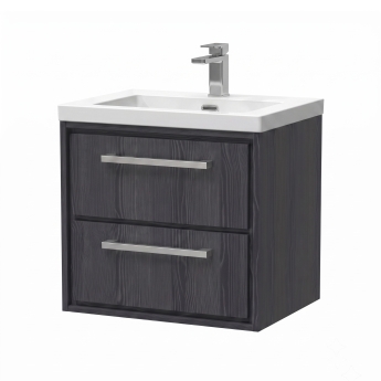 Delphi Lodge 600mm 2-Drawer Wall Hung Vanity Unit (inc Premium Fireclay Basin) | Product Image