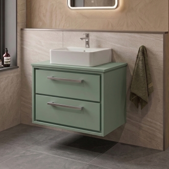 Delphi Lodge 600mm 2-Drawer Wall Hung Countertop Vanity Unit | Product Image