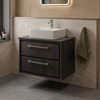 Delphi Lodge 600mm 2-Drawer Wall Hung Countertop Vanity Unit | Product Image