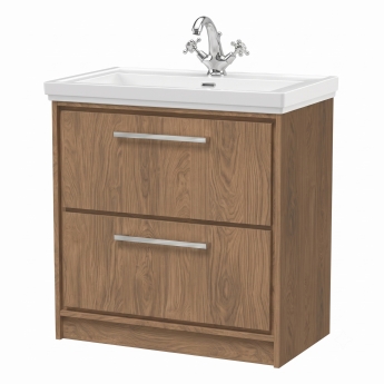Delphi Lodge 800mm 2-Drawer Floor Standing Vanity Unit (inc Fireclay Basin) | Product Image