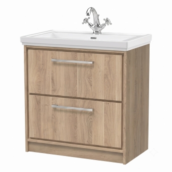 Delphi Lodge 800mm 2-Drawer Floor Standing Vanity Unit (inc Fireclay Basin) | Product Image