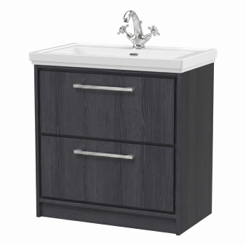 Delphi Lodge 800mm 2-Drawer Floor Standing Vanity Unit (inc Fireclay Basin) | Product Image