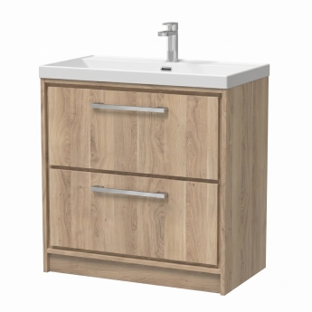 Delphi Lodge 800mm 2-Drawer Floor Standing Vanity Unit (inc Ceramic Basin) | Product Image