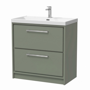 Delphi Lodge 800mm 2-Drawer Floor Standing Vanity Unit (inc Ceramic Basin) | Product Image