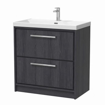 Delphi Lodge 800mm 2-Drawer Floor Standing Vanity Unit (inc Ceramic Basin) | Product Image