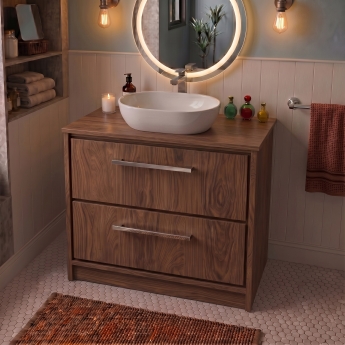 Delphi Lodge 800mm 2-Drawer Floor Standing Countertop Vanity Unit | Product Image