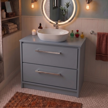 Delphi Lodge 800mm 2-Drawer Floor Standing Countertop Vanity Unit | Product Image