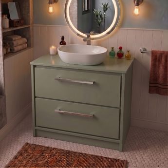 Delphi Lodge 800mm 2-Drawer Floor Standing Countertop Vanity Unit | Product Image