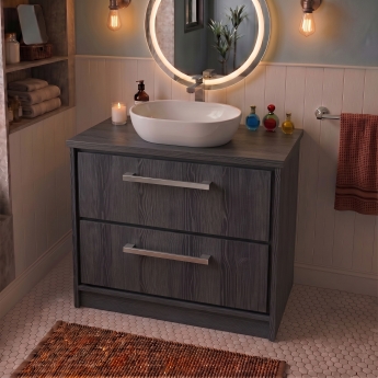 Delphi Lodge 800mm 2-Drawer Floor Standing Countertop Vanity Unit | Product Image
