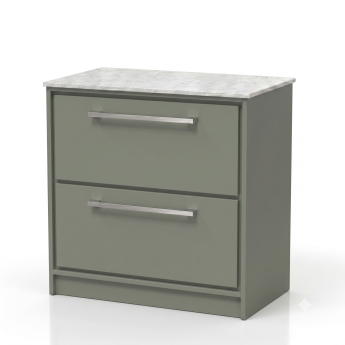 Delphi Lodge 800mm 2-Drawer Floor Standing White Marble Countertop Vanity Unit | Product Image