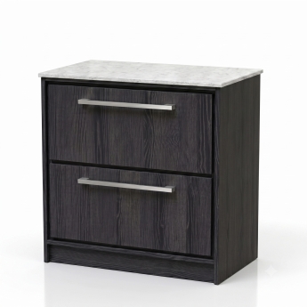 Delphi Lodge 800mm 2-Drawer Floor Standing White Marble Countertop Vanity Unit | Product Image