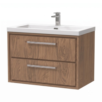 Delphi Lodge 800mm 2-Drawer Wall Hung Vanity Unit (inc Fireclay Basin) | Product Image