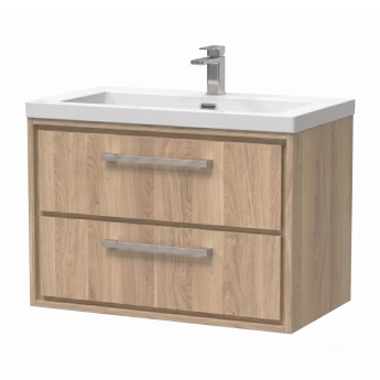 Delphi Lodge 800mm 2-Drawer Wall Hung Vanity Unit (inc Fireclay Basin) | Product Image