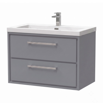 Delphi Lodge 800mm 2-Drawer Wall Hung Vanity Unit (inc Fireclay Basin) | Product Image