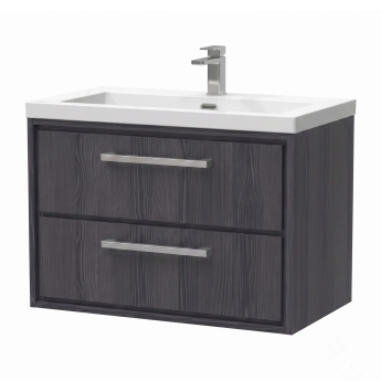 Delphi Lodge 800mm 2-Drawer Wall Hung Vanity Unit (inc Fireclay Basin) | Product Image