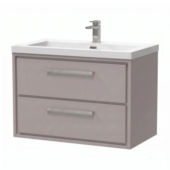 Delphi Lodge 800mm 2-Drawer Wall Hung Vanity Unit (inc Fireclay Basin) | Product Image