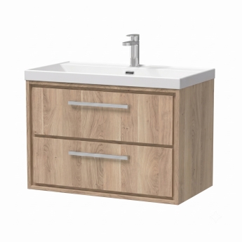 Delphi Lodge 800mm 2-Drawer Wall Hung Vanity Unit (inc Ceramic Basin) | Product Image