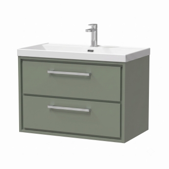Delphi Lodge 800mm 2-Drawer Wall Hung Vanity Unit (inc Ceramic Basin) | Product Image