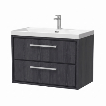 Delphi Lodge 800mm 2-Drawer Wall Hung Vanity Unit (inc Ceramic Basin) | Product Image